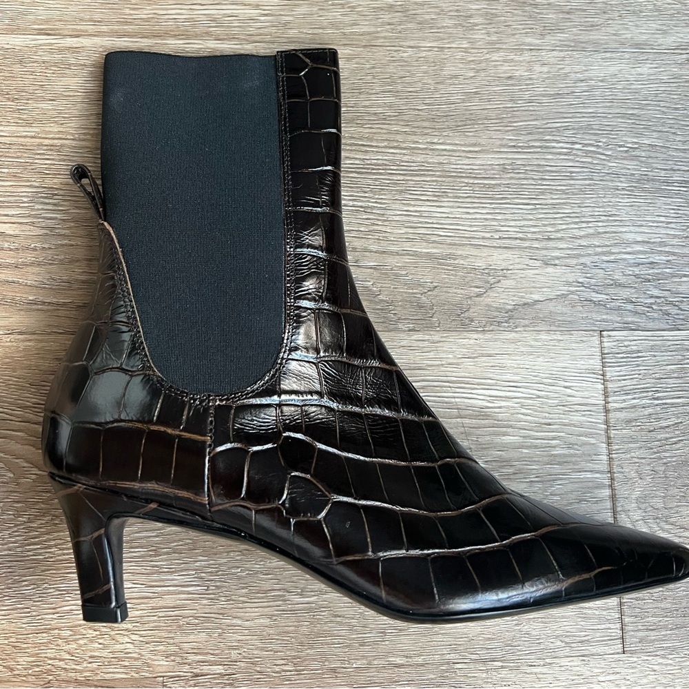 Toteme - 50mm Leather ankle boots - Brown croc size 37